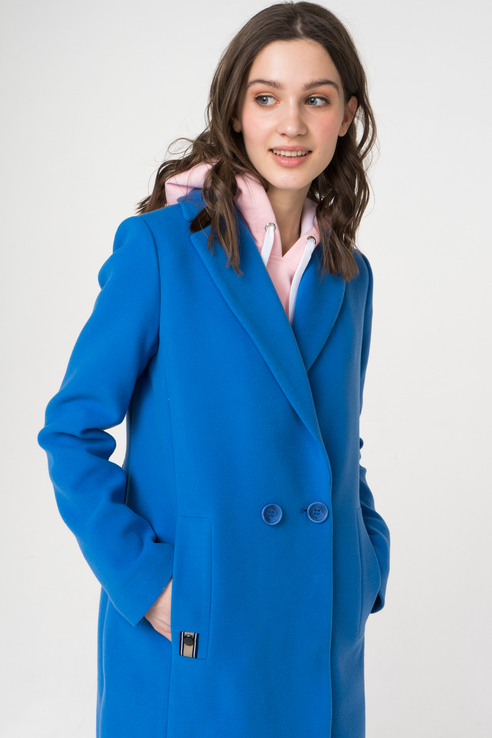 Пальто женское ElectraStyle 3-6061/1-128 голубое 44 RU