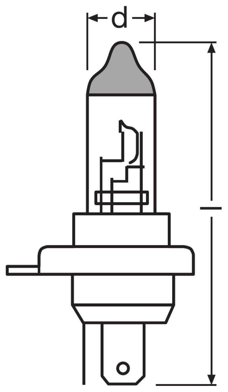 Лампа галогенная автомобильная OSRAM H4 60 55W 12V P43T (64193ULT-01B)