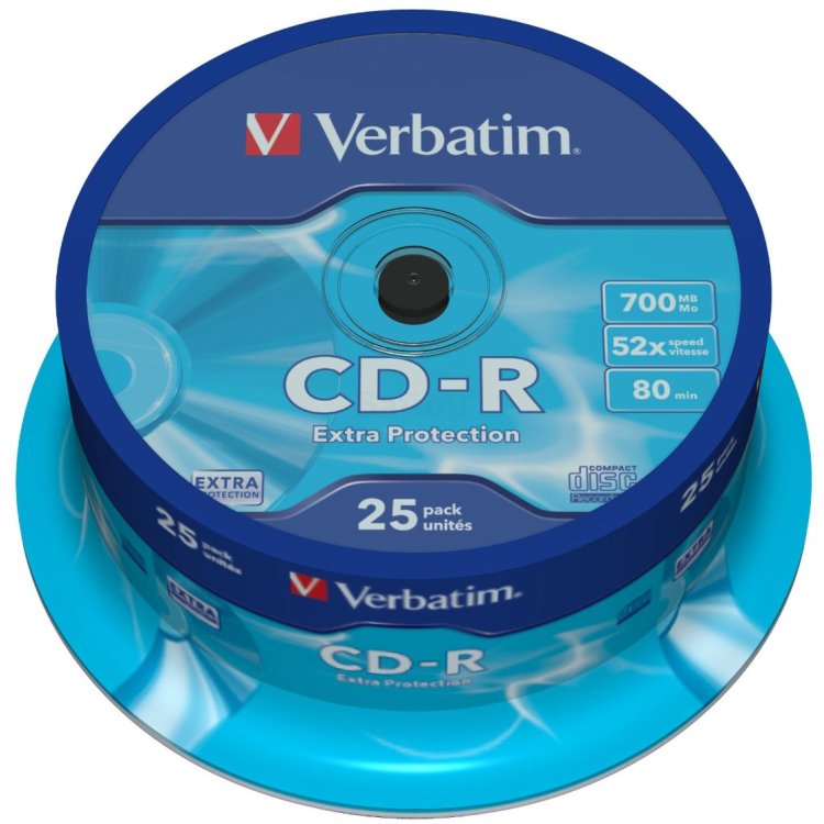 Диск Verbatim CD-R Verbatim 700Mb 52x CakeBox 25 штук
