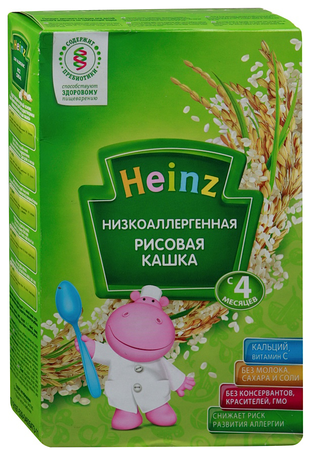 Каша безмолочная heinz рисовая низкоаллергенная состав