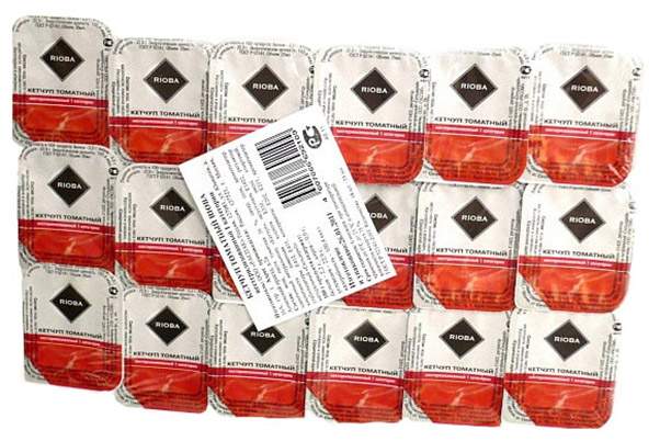 Кетчуп Rioba томатный порционный 25 г 18 штук
