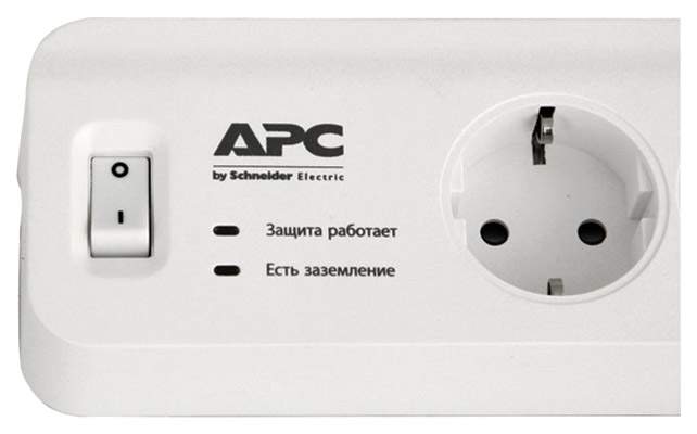 Сетевой фильтр APC PM5-RS, 5 розеток, 1,8 м, White