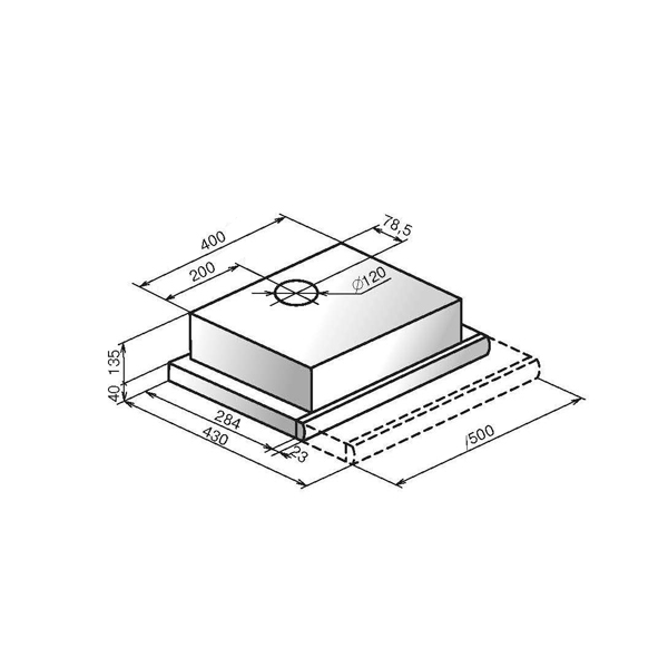 Вытяжка встраиваемая в шкаф 50 см elikor nt5311bx