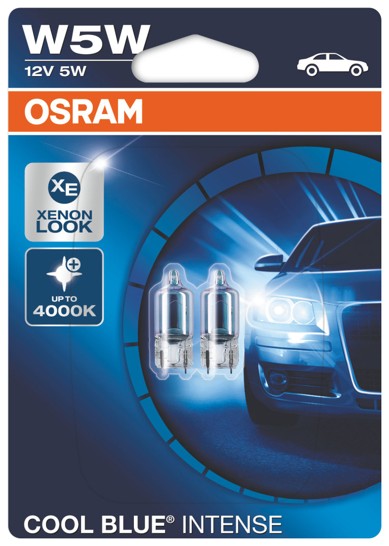 Лампа накаливания автомобильная OSRAM 5W12VW2.1X9.5 D10XBLI2OS (2825HCBI-02B)