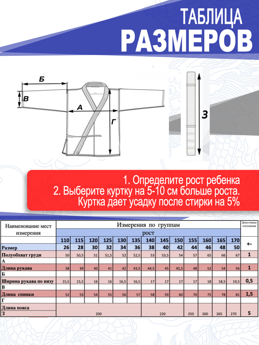 Размеры самбовки