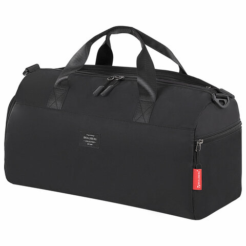 Дорожная сумка унисекс Brauberg 271690 черная, 45x21x20 см - купить в За туманом, цена на Мегамаркет