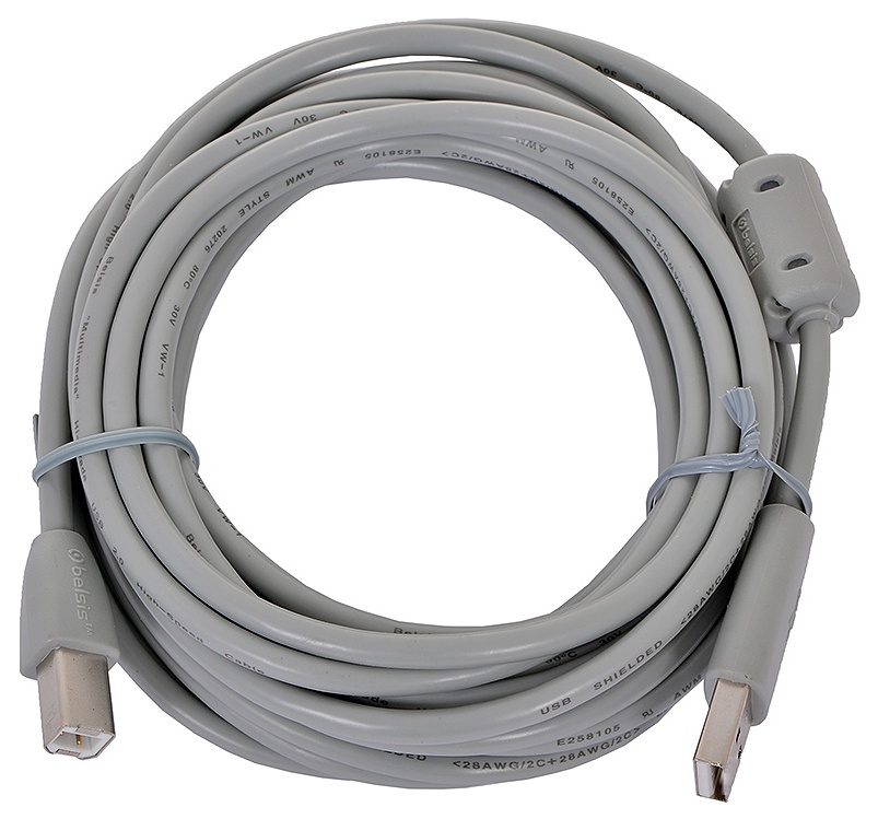 Мультимедийный кабель для принтера USB2.0 A вилка-USB B вилка c ф/фильтром, 5м.,BW1413 - купить в Belsis, цена на Мегамаркет