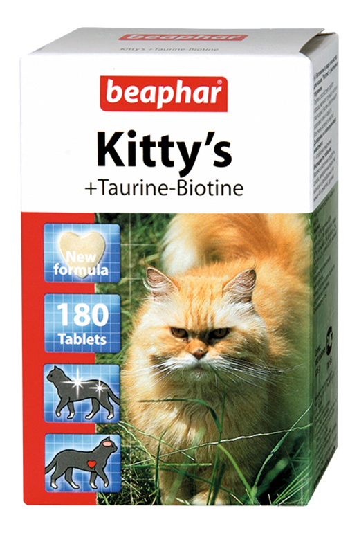 Витаминный комплекс для кошек Beaphar Kitty's, +Taurine, Biotin 180 таб