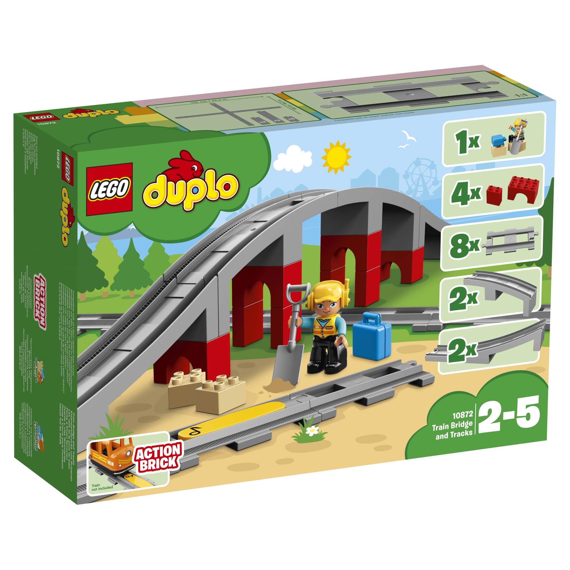 Конструктор LEGO DUPLO Town Железнодорожный мост 10872 LEGO