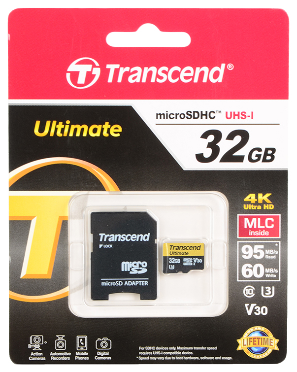 Карта памяти microsdxc uhs i u1 transcend 64 гб