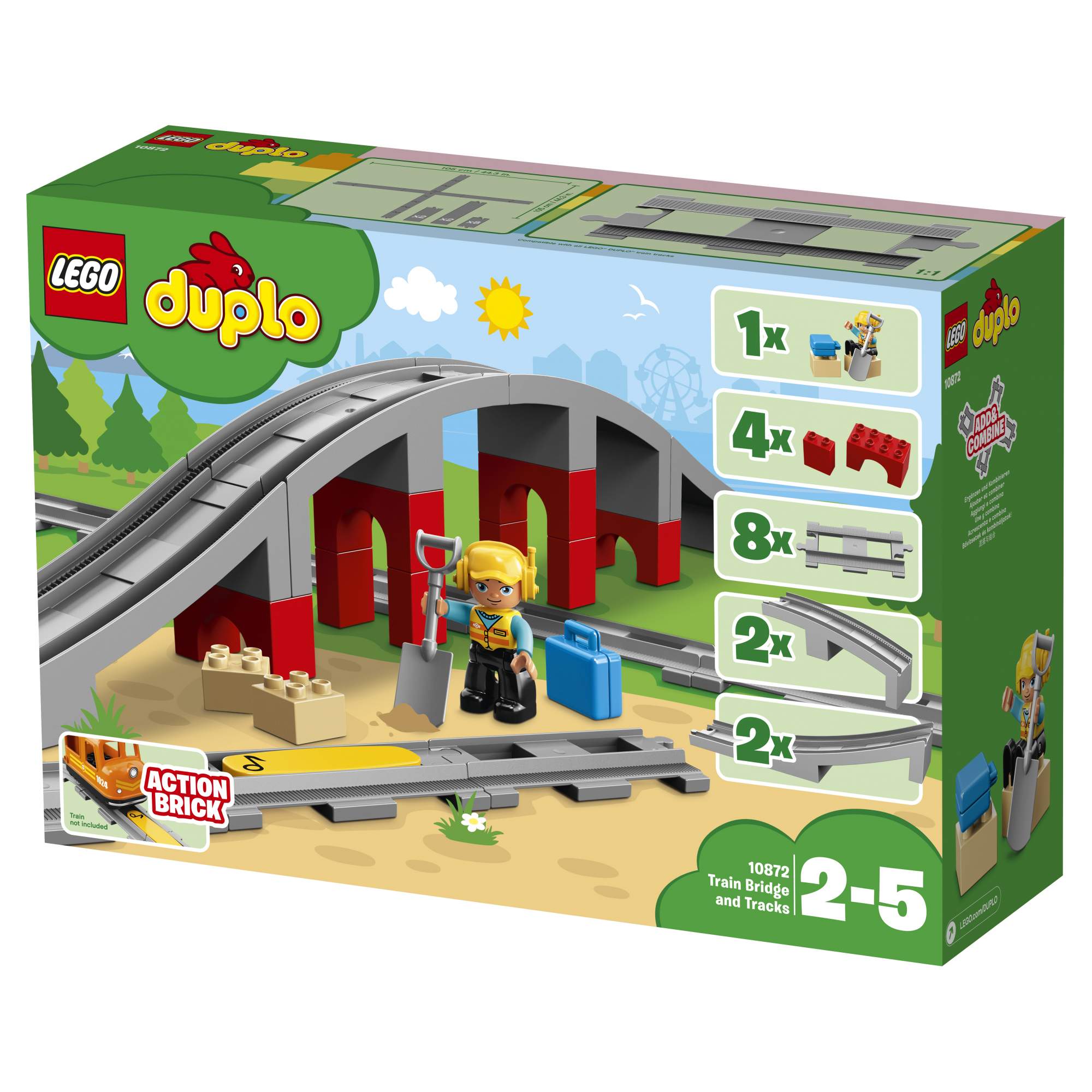 Конструктор LEGO DUPLO Town Железнодорожный мост 10872 LEGO