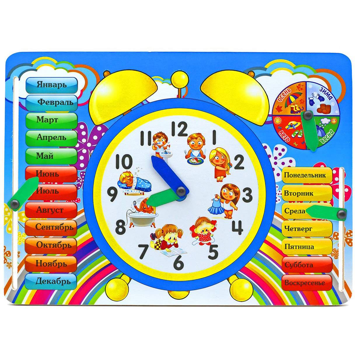 Игра с часами для детей. Обучающая доска «времена года» ig0083. Часы игрушка для детей. Обучающие часы. Часы развивающие для детей.