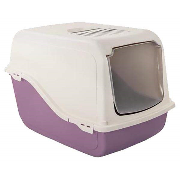 Туалет для кошек MP-Bergamo Ariel, прямоугольный, фиолетовый, белый, 57х39х38 см