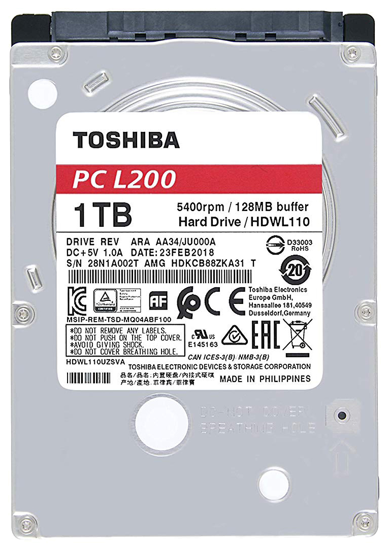 Жесткий диск Toshiba L200 1ТБ (HDWL110UZSVA) - отзывы покупателей на маркетплейсе Мегамаркет | Артикул: 100023858985