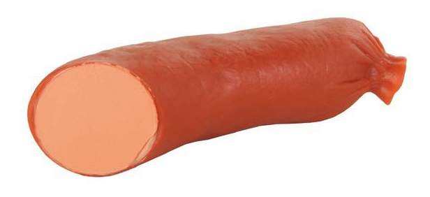 Игрушка-пищалка для собак TRIXIE Колбаса из винила, коричневый, 14 см