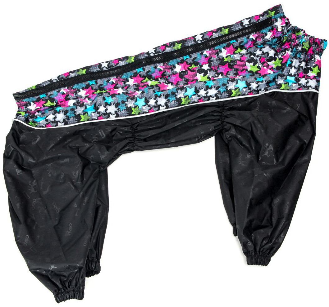 Дождевик для собак OSSO Fashion средних и крупных пород, со вставками, женский,черный,65-2