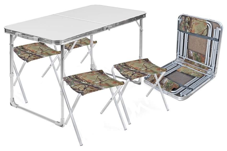 Набор: стол складной + 4 стула дачных складных НИКА, ССТ-К2 металл - купить в Москве, цены на Мегамаркет | 100022979187