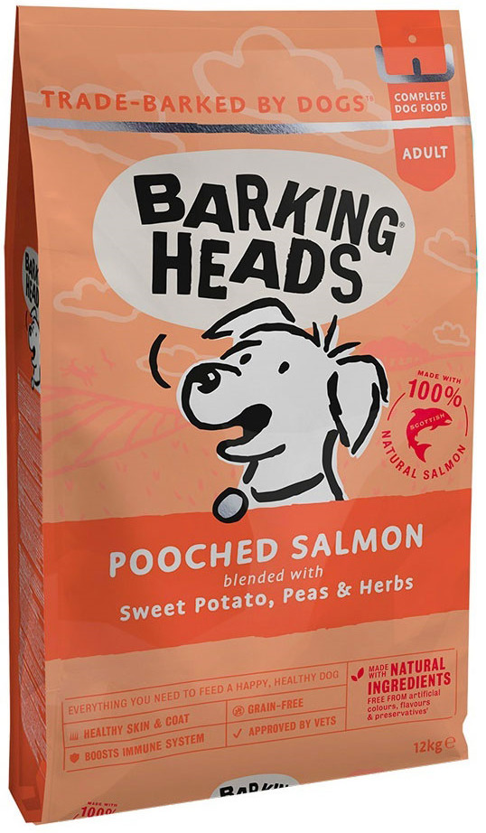 Сухой корм для собак Barking Heads Adult Fusspot, лосось и картофель, 12кг