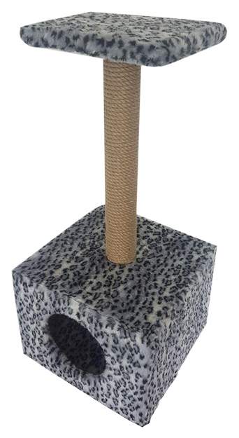 Комплекс для кошек Пушок Квадратный Серый леопард