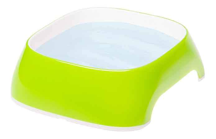 Одинарная миска для кошек и собак Ferplast, пластик, резина, зеленый, 0.4 л