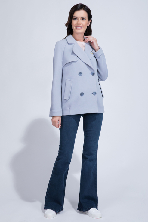Пальто женское ElectraStyle 1-9019-128 голубое 40 RU