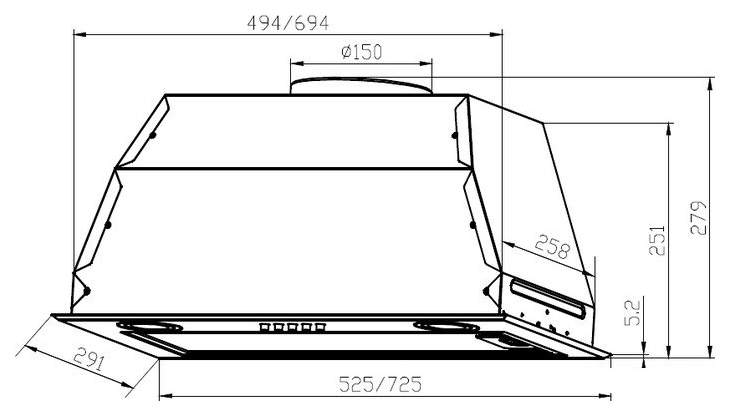 Вытяжка lex gs bloc gs 600 black схема встраивания