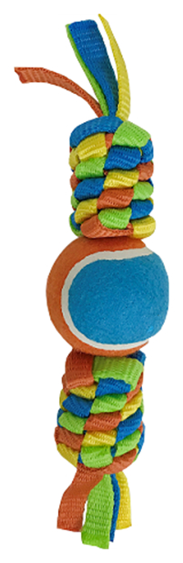 Грейфер для собак Aromadog Плетенка с теннисным мячом и петлей, длина 8 см