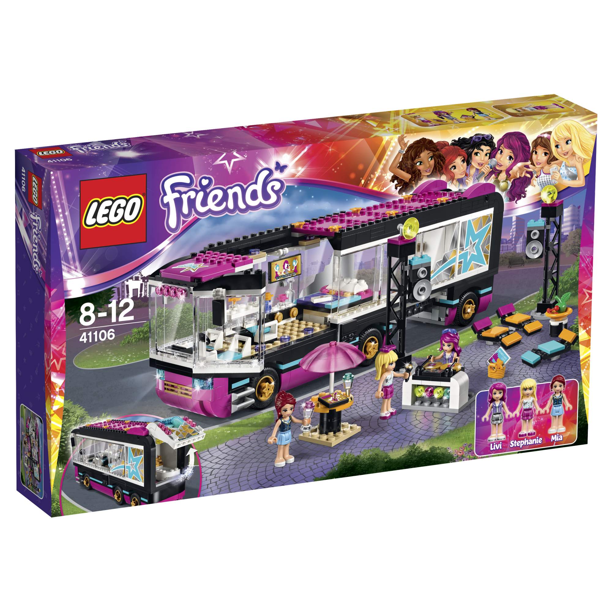 Купить конструктор LEGO Friends Поп звезда: гастроли (41106), цены на  Мегамаркет | Артикул: 100000075588