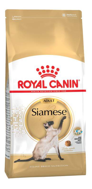 Купить сухой корм для кошек ROYAL CANIN Siamese Adult, сиамская, домашняя птица, 2кг, цены на Мегамаркет | Артикул: 100001284289