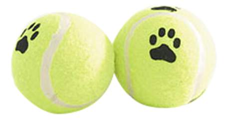 Апорт для собак Beeztees Мяч теннисный с лапкой, желтый, черный, белый, 6.5 см