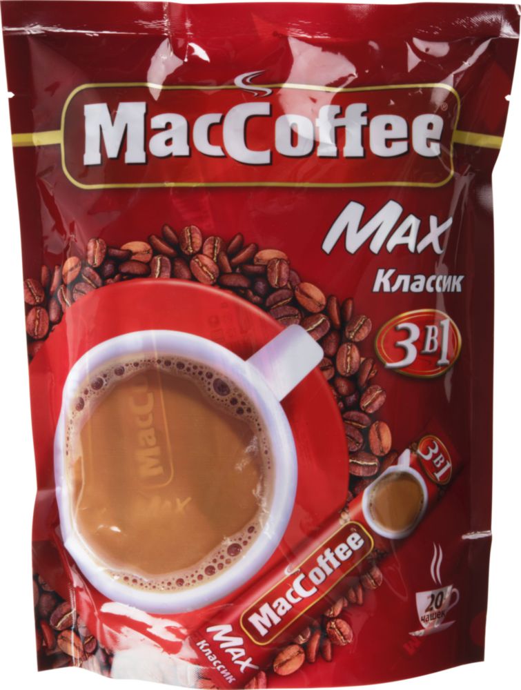 Купить кофейный напиток растворимый MacCoffee Max классик 3в1 16 г 20 шт., цены на Мегамаркет | Артикул: 100023256589