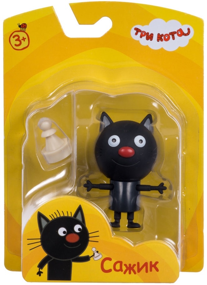 Фигурка 1 TOY Три кота Котенок Сажик 7,6 см Т16179