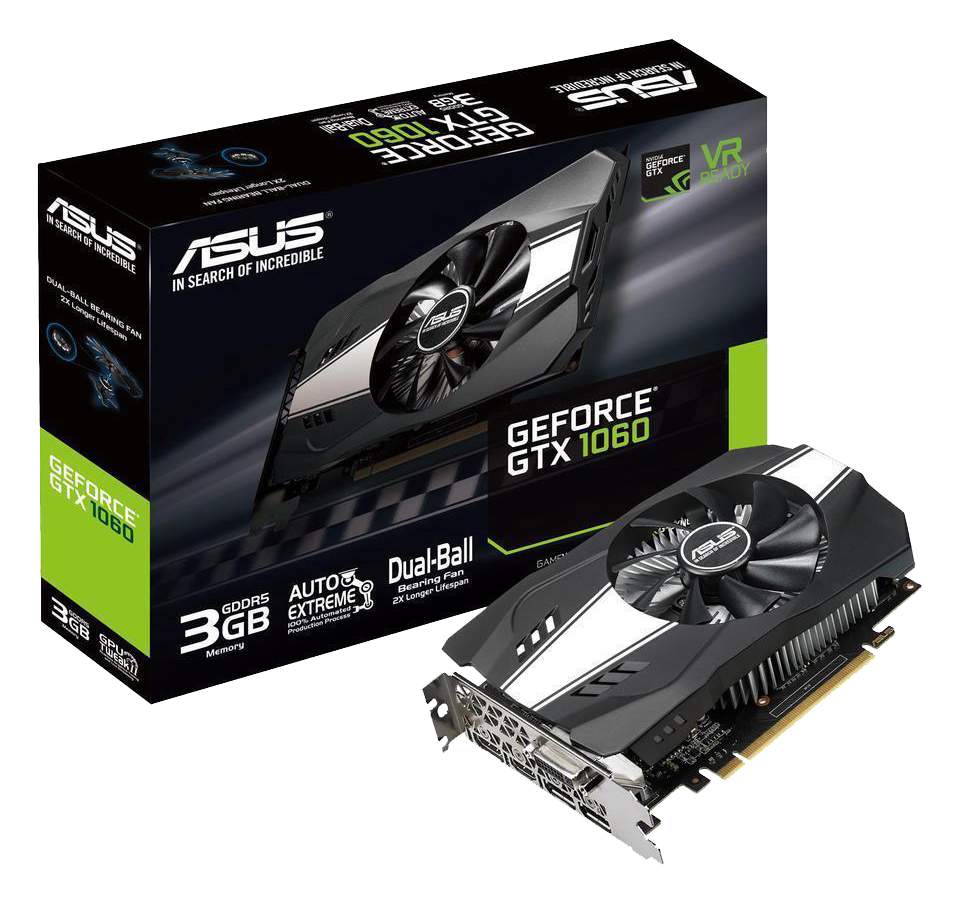 Видеокарта ASUS NVIDIA GeForce GTX 1060 Phoenix (PH-GTX1060-3G) – купить в  Москве, цены в интернет-магазинах на Мегамаркет