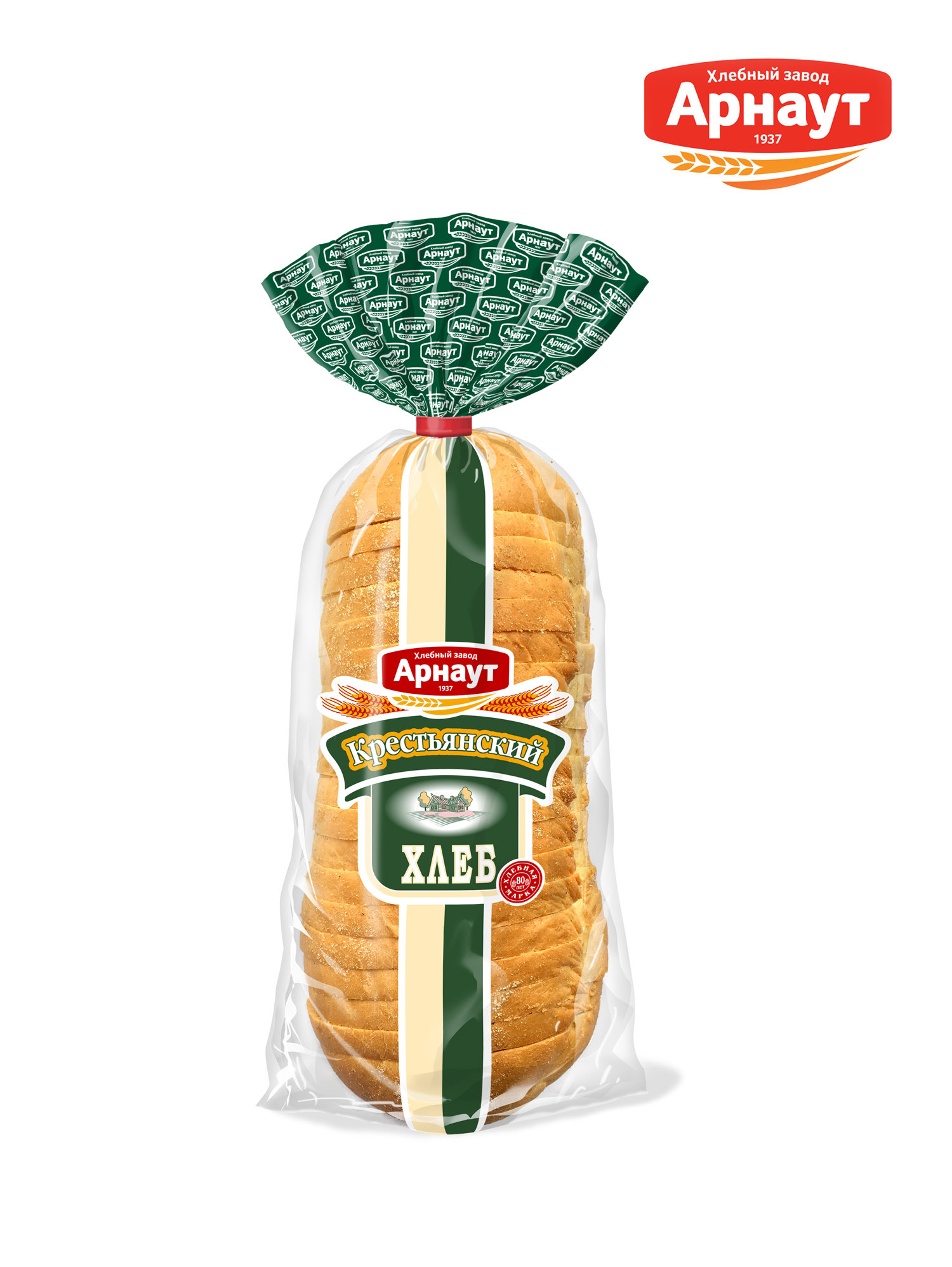 Хлеб серый, Арнаут, Крестьянский пшенично-ржаной, подовый 400 г