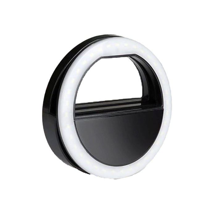 Кольцо для селфи Selfie Ring Light на батарейке черное