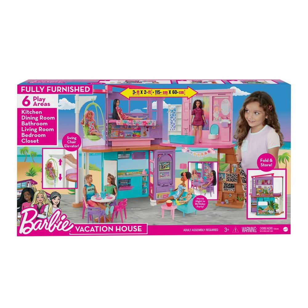 Купить дом для кукол Mattel Barbie Малибу, цены на Мегамаркет