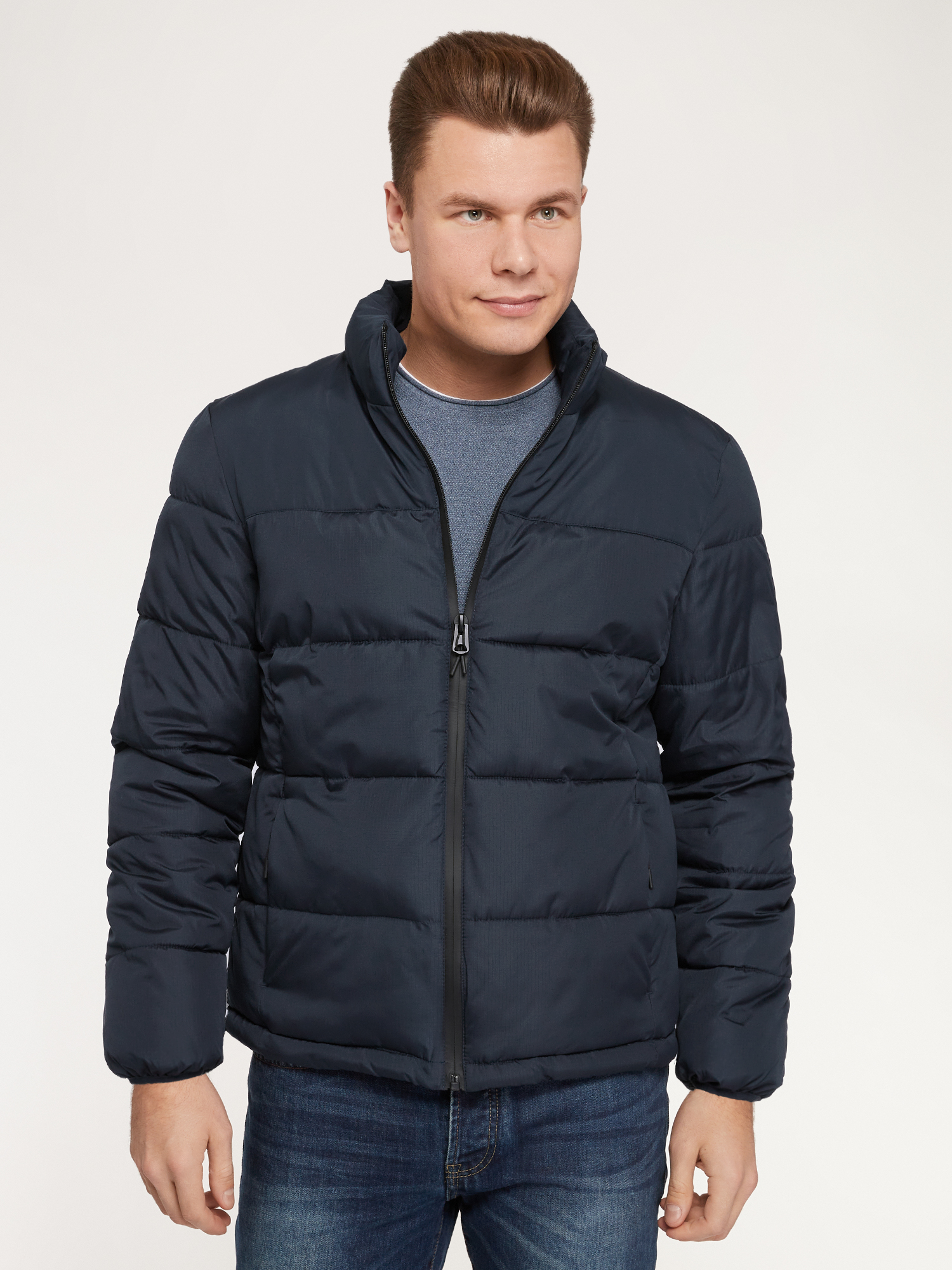 Куртка мужская oodji 1L121005M синяя XL – купить в Москве, цены в интернет-магазинах на Мегамаркет