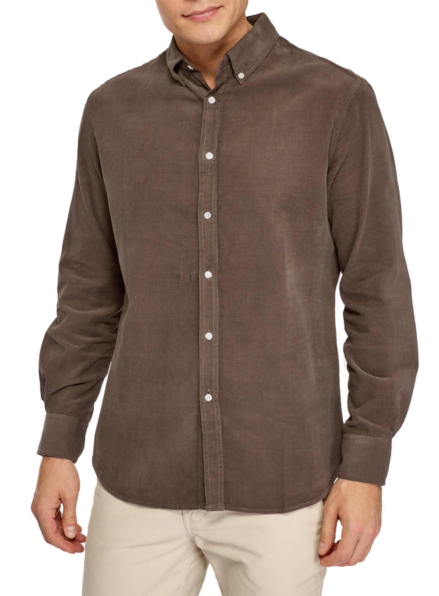 Рубашка мужская oodji 3L310203M коричневая M