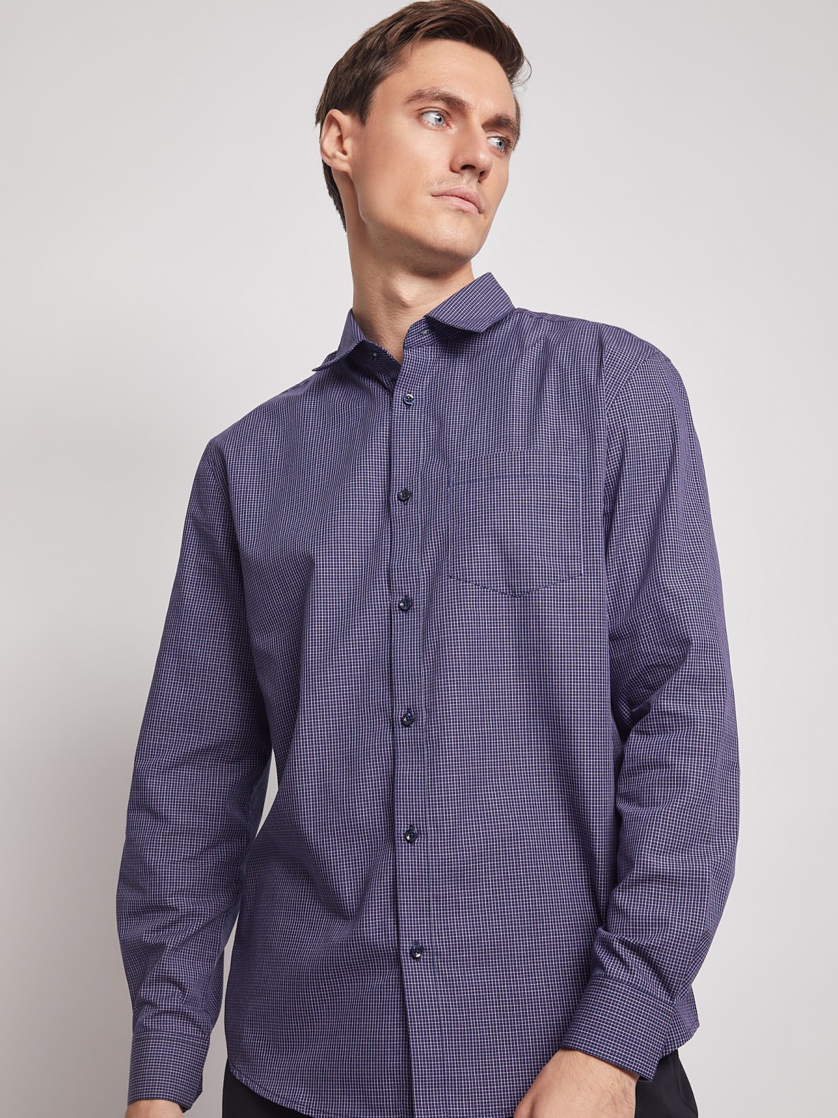 Рубашка мужская Zolla 012112159072 фиолетовая 4XL