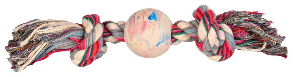 Грейфер для собак TRIXIE Веревка с мячом, разноцветный, 36 см