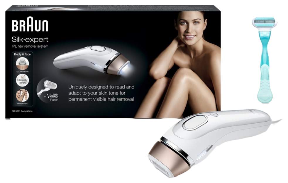 Фотоэпилятор BRAUN Silk-expert 5 IPL BD 5001 + Бритва Gillette