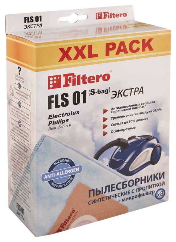 Пылесборник Filtero FLS 01 (S-bag) XXL PACK Экстра, купить в Москве, цены в интернет-магазинах на Мегамаркет