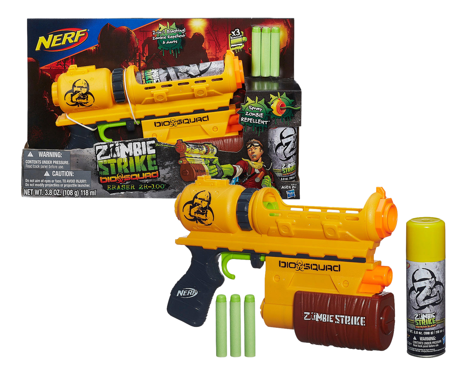 Бластер игрушечный Nerf Zombie Strike Biosquad Zombie Eraser ZR-100 –  купить в Москве, цены в интернет-магазинах на Мегамаркет