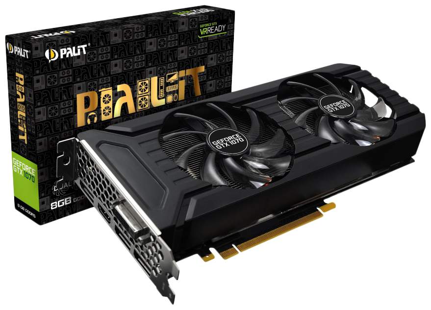 Видеокарта Palit NVIDIA GeForce GTX 1070 DUAL (NE51070015P2-1043D