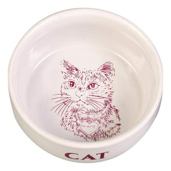 Одинарная миска для кошек и собак TRIXIE фарфоровая, керамика, белый, 0,3 л
