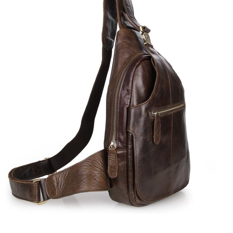 Мужская сумка через плечо из натуральной кожи "Кошелькофф" коричневая 2467BN