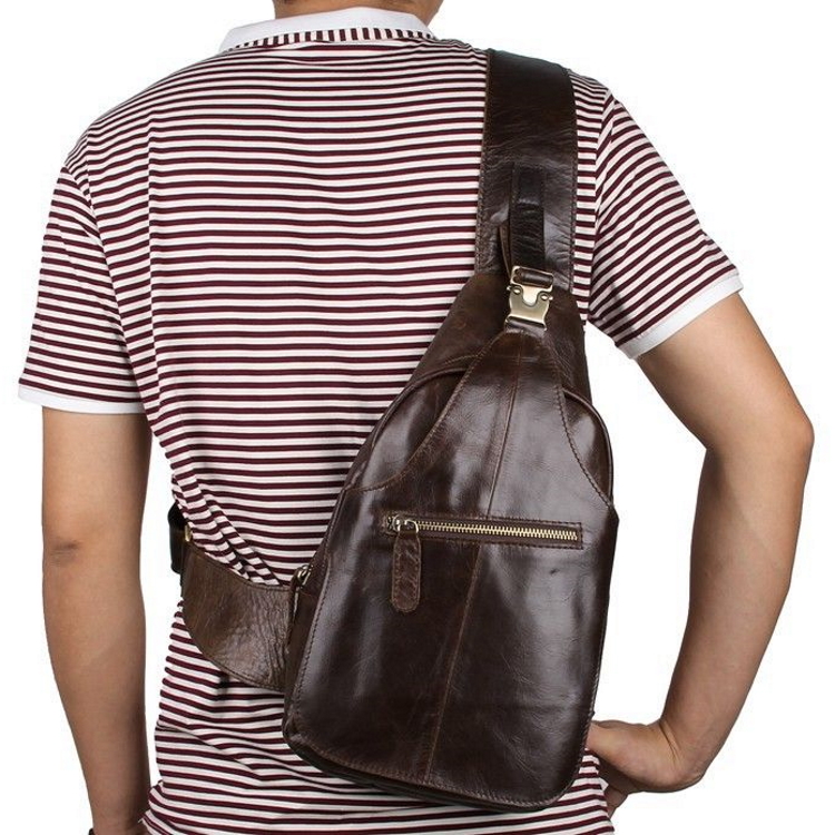 Мужская сумка через плечо из натуральной кожи "Кошелькофф" коричневая 2467BN