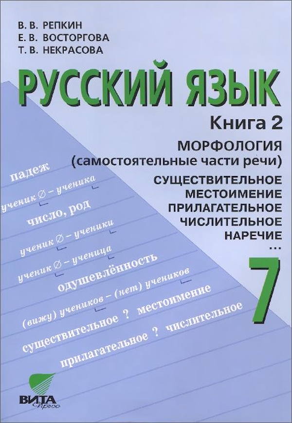 Русский язык 7. Морфология русского языка pdf. Морфология книжка. Русский язык 7 класс Репкин. Учебник Репкин Восторгова 7 класс.