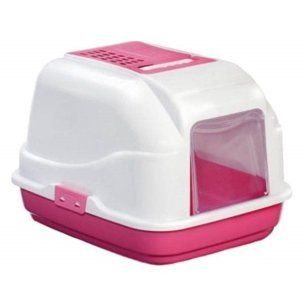 Туалет для кошек IMAC Easy Cat, прямоугольный, розовый, белый, 50х40х40 см