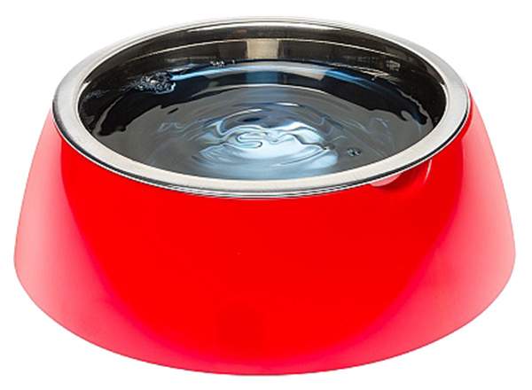 Одинарная миска для кошек и собак Ferplast, пластик, резина, сталь, красный, 0.5 л